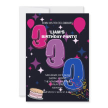 Lebendiger 3. Geburtstag | Rosa Blau Konfetti