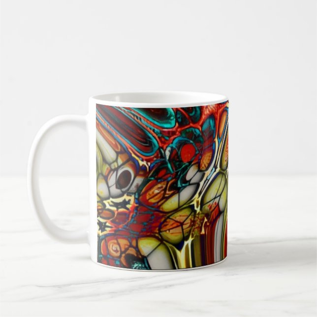 Lebendiger abstrakter Farbschwung Kaffeetasse (Links)