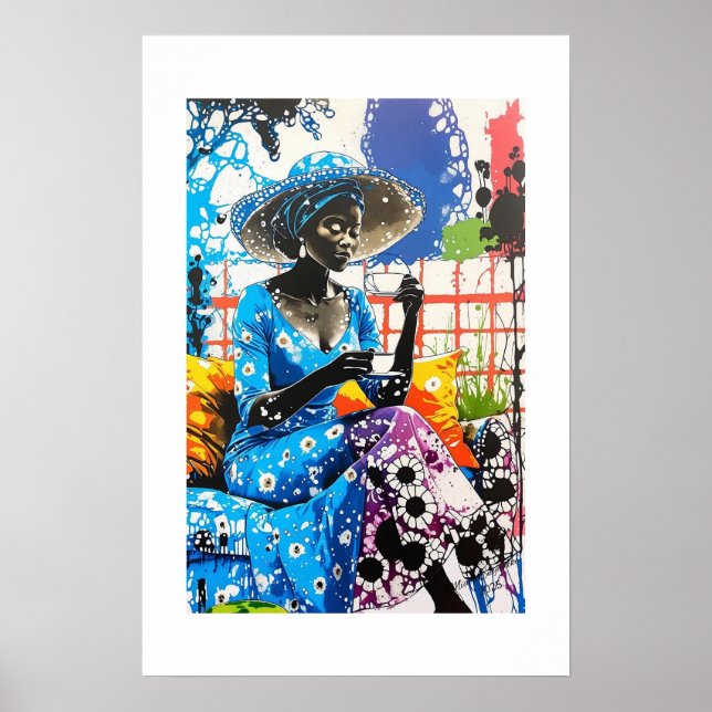 Lebendiger abstrakter Kunstprint  Poster (Vorne)