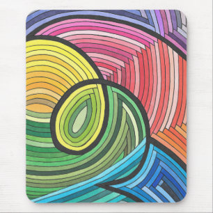 Lebendiger abstrakter Regenbogenwirbel mit geschic Mousepad