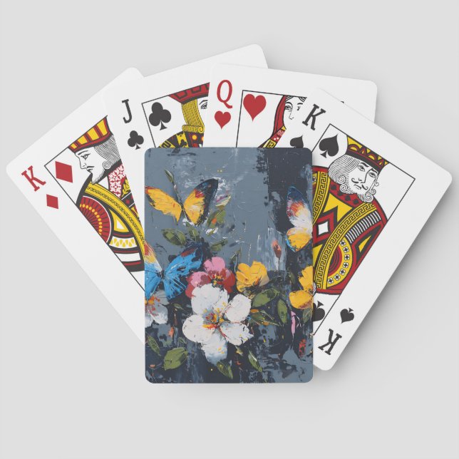 Lebendiger abstrakter Schmetterlingsflug (9) Spielkarten (Rückseite)