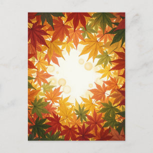 Lebendiger Ahornblatt-Kreisrahmen Herbst Postkarte