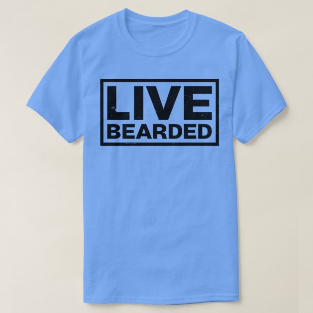 Lebendiger Bartmuster-Bart Langschlauch T-Shirt (Design vorne)