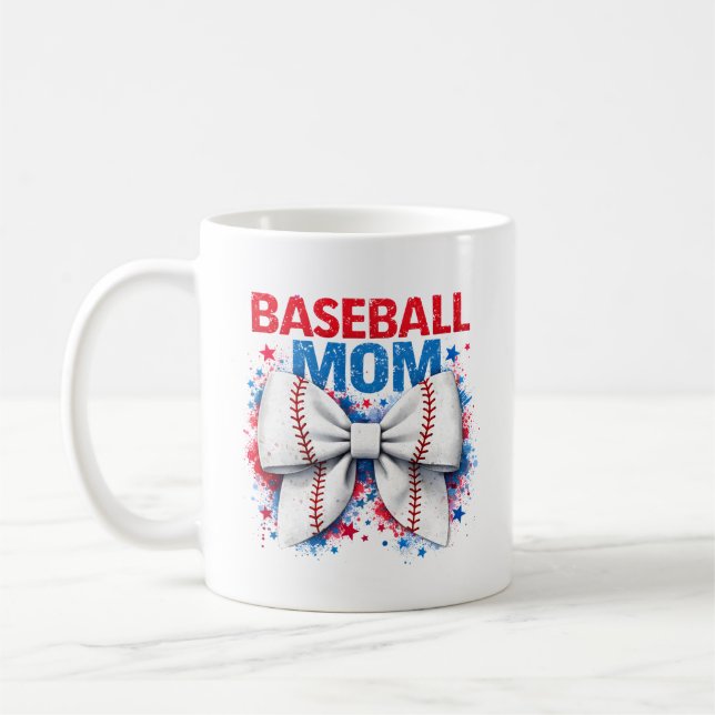 Lebendiger Baseball-Bogen MAMA - Süßer Spieltag Kaffeetasse (Links)