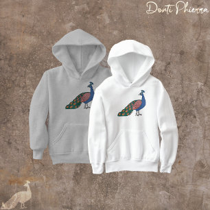 Lebendiger bescheidener Pfau Hoodie