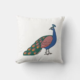 Lebendiger bescheidener Pfau  Kissen