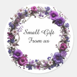 Lebendiger Blumenkranz Runder Aufkleber