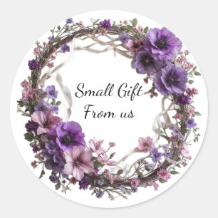 Lebendiger Blumenkranz Runder Aufkleber