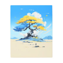 Lebendiger Bonsai-Landschaft-Metalldruck