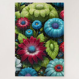 Lebendiger Botanischer Fantasy-Garten Blumen Puzzle
