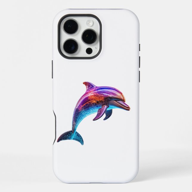 Lebendiger Bunter Delfin iPhone Hülle (Rückseite)
