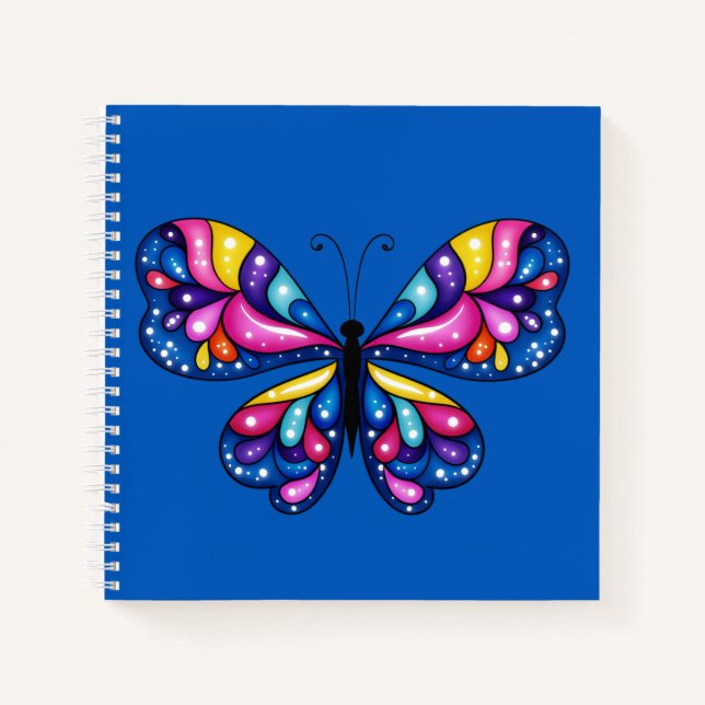 Lebendiger Bunter Schmetterling Notizbuch (Vorderseite)