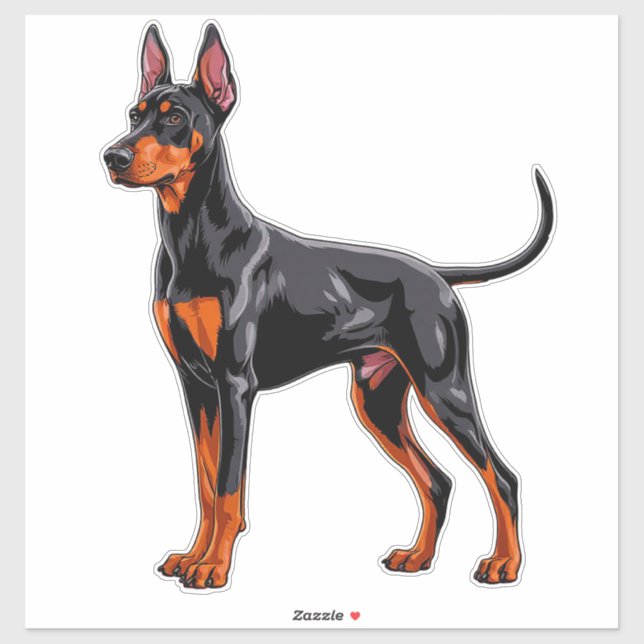 Lebendiger Dobermann Aufkleber (Blatt)