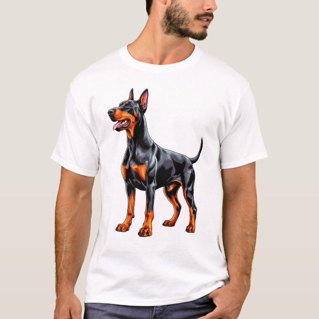 Lebendiger Dobermann T-Shirt (Vorderseite)