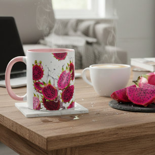Lebendiger Drachenfrucht-Splash Zweifarbig Tasse