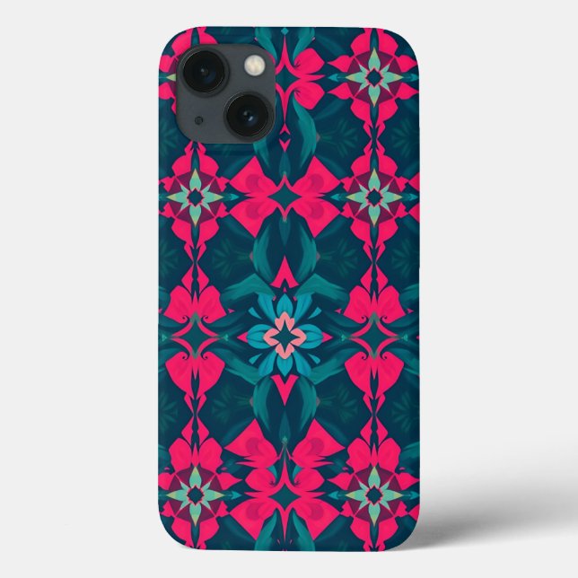 Lebendiger, edelsteinfarbener Kaleidoskop-Telefon- Case-Mate iPhone Hülle (Rückseite)