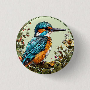 Lebendiger Eisvogel Button