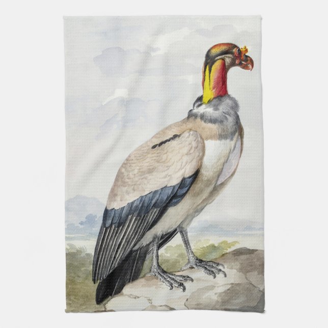 Lebendiger exotischer Königsgeier-Wandschmuck Geschirrtuch (Vertikal)