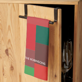 Lebendiger Farbblock Moderner Urlaub Personalisier Geschirrtuch