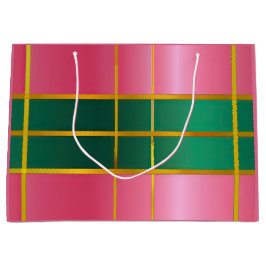 Lebendiger Farbblock Pink und Grün Große Geschenktüte