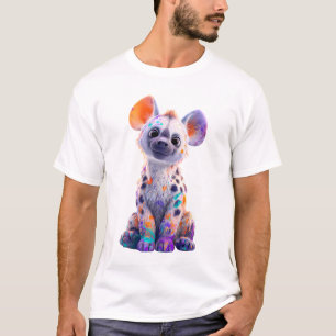 Lebendiger Farbklecks-Hyänenjunges-Männer T-Shirt