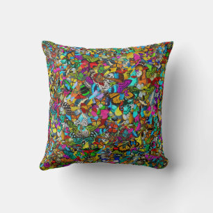 Lebendiger Farbmuster-Stil in Mosaikform Kissen
