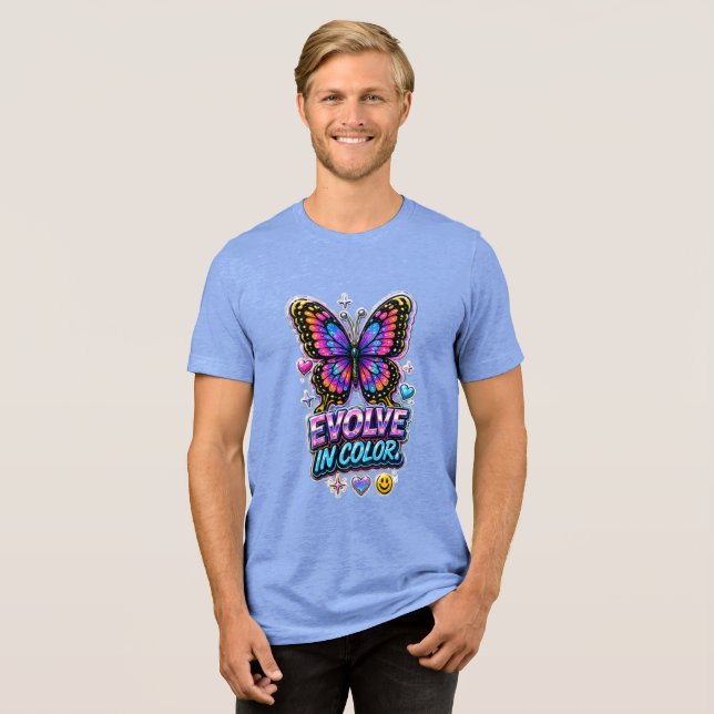 Lebendiger Farbspritzer-Mug Tri-Blend Shirt (Vorderseite voll)