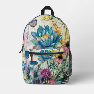 Lebendiger Floraler Aquatischer Traum Bedruckter Rucksack