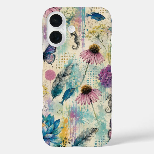 Lebendiger Floraler Aquatischer Traum Case-Mate iPhone Hülle (Rückseite)
