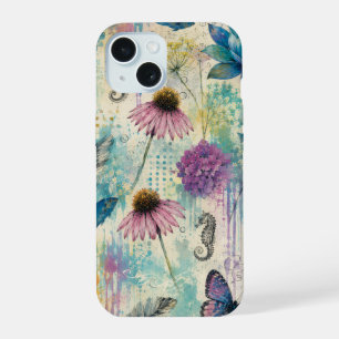 Lebendiger Floraler Aquatischer Traum iPhone 15 Hülle