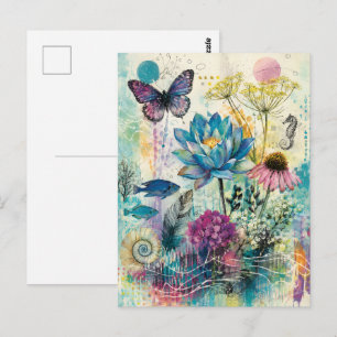 Lebendiger Floraler Aquatischer Traum Postkarte