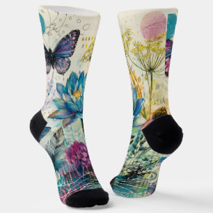 Lebendiger Floraler Aquatischer Traum Socken