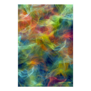 Lebendiger Fraktal-Nebel-Swirbel Energie Poster
