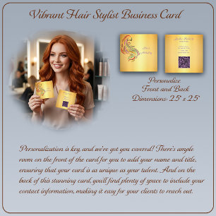 Lebendiger Friseur-Stylist - Farbige Bleistift-Po Quadratische Visitenkarte