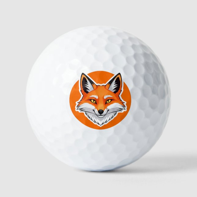 Lebendiger Fuchskopf Golfball (Vorderseite)