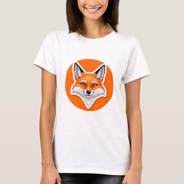 Lebendiger Fuchskopf T-Shirt (Vorderseite)
