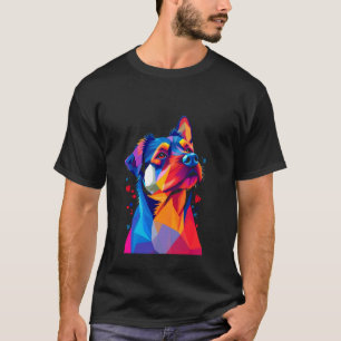 Lebendiger geometrischer Hund T-Shirt
