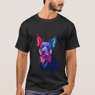 Lebendiger geometrischer Hund T-Shirt