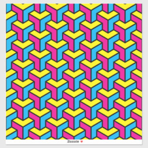 Lebendiger geometrischer optische Illusionsblock C Aufkleber