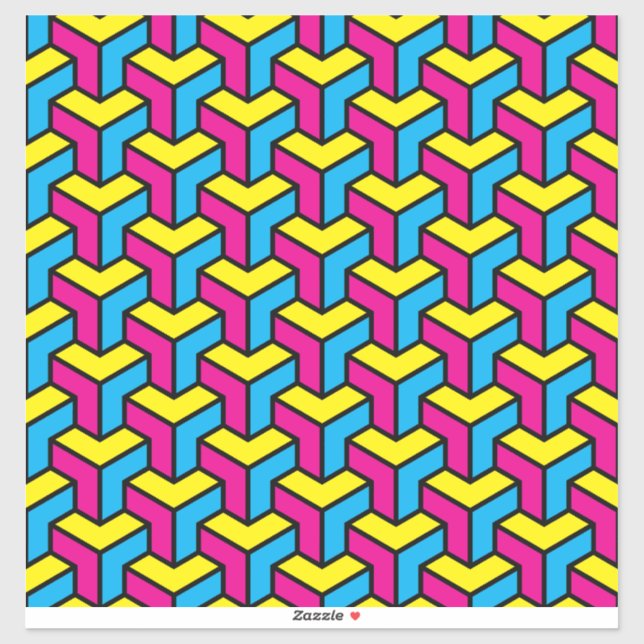 Lebendiger geometrischer optische Illusionsblock C Aufkleber (Blatt)