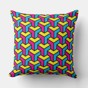 Lebendiger geometrischer optische Illusionsblock C Kissen