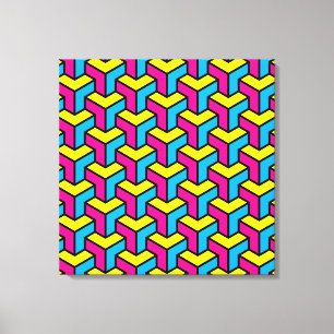 Lebendiger geometrischer optische Illusionsblock C Leinwanddruck