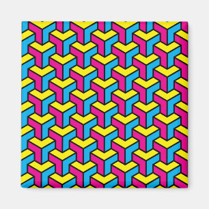 Lebendiger geometrischer optische Illusionsblock C Magnet