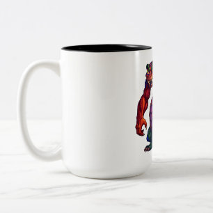 Lebendiger Glutdrache Zweifarbige Tasse