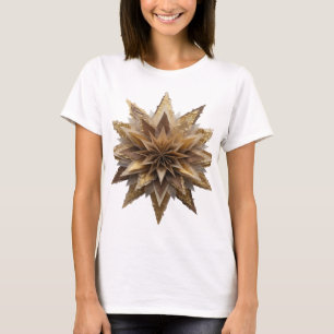 Lebendiger Grauer GOLDENER STERN Druck T-Shirt