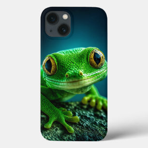 Lebendiger grüner Gecko-Reptil-Makro-Nahaufnahme Case-Mate iPhone Hülle