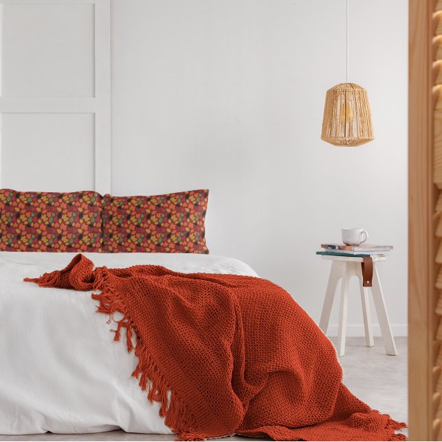 Lebendiger Herbst hinterlässt mehrfarbiges Muster Kissenbezug (Vibrant Autumn Leaves Multi-Colored Dark Pattern Pillow Case)