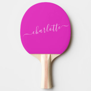 Lebendiger Hot-Pink-Name in Schreibschrift persona Tischtennis Schläger