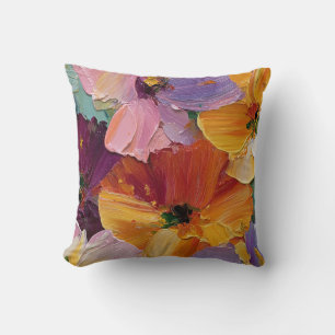 Lebendiger Impasto-Blumenmalerei-Wurfkissen Kissen