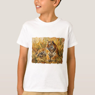 Lebendiger Impasto-Tiger in sonnendurchflutetem go T-Shirt